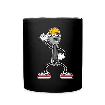 Tool Cartoon Wrench - Full Colour Mug - black - Front
