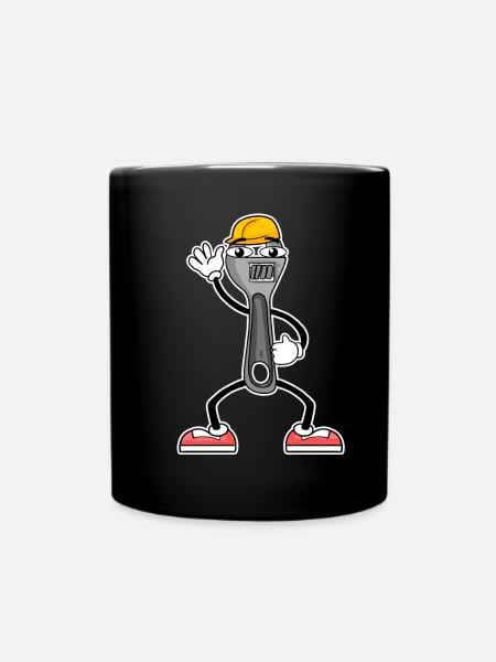 Werkzeug Cartoon Schraubenschlüssel - Tasse einfarbig - Schwarz