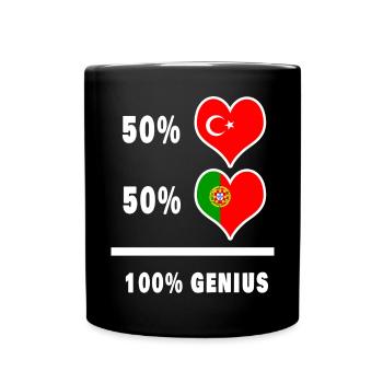 Portugal und Türkei genial / Geschenk - Tasse einfarbig - Schwarz - Vorne
