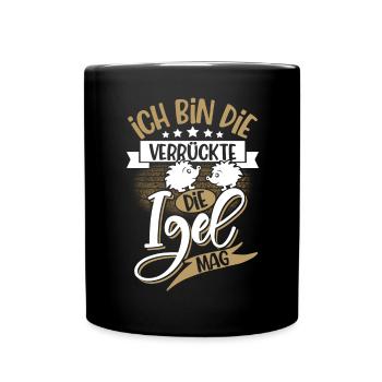Igel - Tasse einfarbig - Schwarz - Vorne