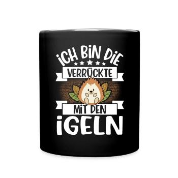 Igel - Tasse einfarbig - Schwarz - Vorne