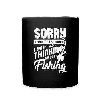 Angeln Fisch Fischen Angler Fischer Geschenk - Tasse einfarbig - Schwarz - Vorne