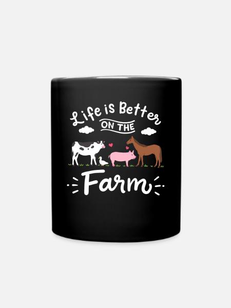 Bauernhof Landwirtschaft Nutztiere - Tasse einfarbig - Schwarz