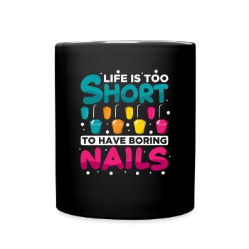 Nageldesigner Nageldesignerin Kosmetik Nagelstudio - Tasse einfarbig - Schwarz - Vorne