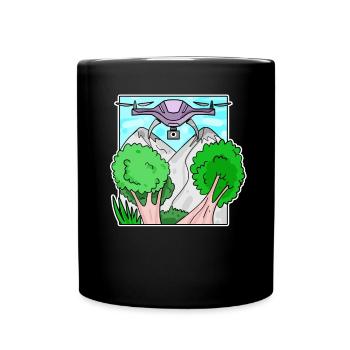 Drohne - Tasse einfarbig - Schwarz - Vorne