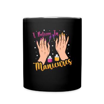 Nageldesigner Nageldesignerin Kosmetik Nagelstudio - Tasse einfarbig - Schwarz - Vorne