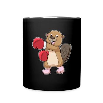 Beaver Boxer Gants de boxe Boxe Boxe - Mug uni - noir - Devant