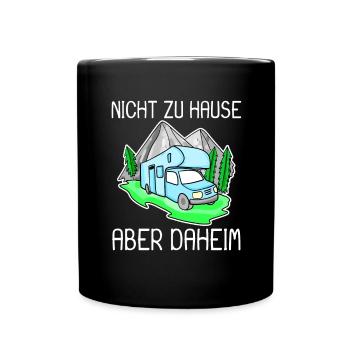 Wohnmobil Blau - Tasse einfarbig - Schwarz - Vorne