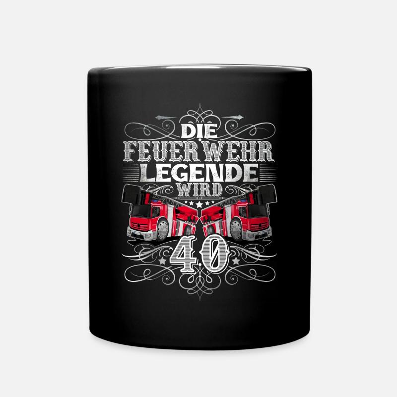 40. Geburtstag Feuerwehrmann Feuerwehr - Tasse einfarbig - Schwarz