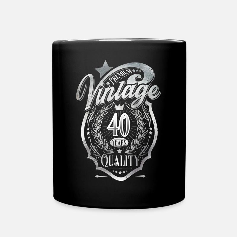 40. Geburtstag - Tasse einfarbig - Schwarz