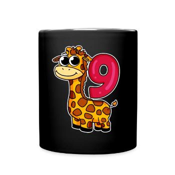 9 anniversaire Girafe - 9 ans - Mug uni - noir - Devant