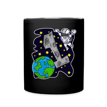 1 anniversaire astronaute garçons Anniversaire d’enfant - Mug uni - noir - Devant