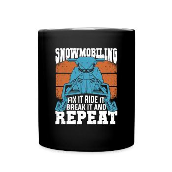 Snowmobil réparation motoneigiste cadeau - Mug uni - noir - Devant
