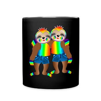 LGBTQIA+ PRIDE FREUNDSCHAFT - FAULTIERE - Tasse einfarbig - Schwarz - Vorne