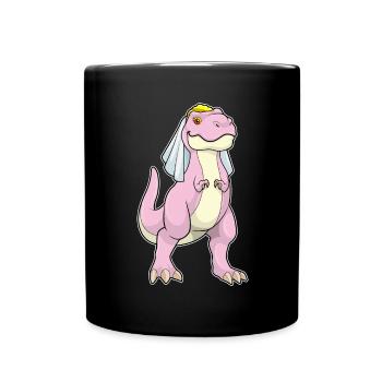 Dinosaurier Braut Schleier Hochzeit - Tasse einfarbig - Schwarz - Vorne