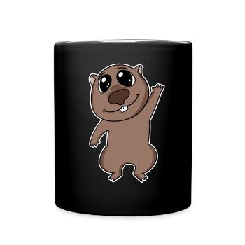 Wombat animal motif cute sweet - Full Colour Mug - black - Front
