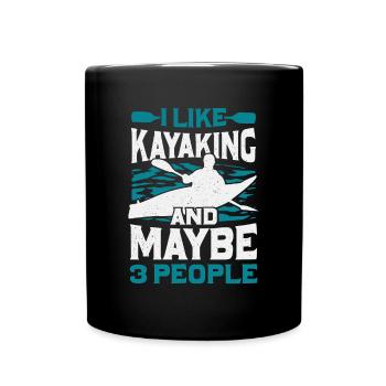 Drôle de kayak kayak kayak cadeau - Mug uni - noir - Devant