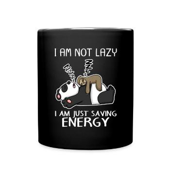 Drôle de paresseux Panda sort drôle cadeau - Mug uni - noir - Devant