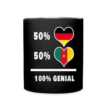 Deutschland und Kamerun 100% Genial / Geschenk - Tasse einfarbig - Schwarz - Vorne