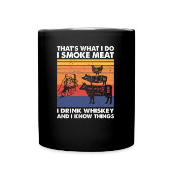 That's what I do, BBQ Meat Smoker Whiskey Drinker - Full Colour Mug - black - Front