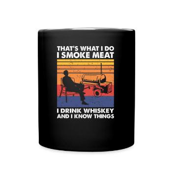 That's what I do, BBQ Meat Smoker Whiskey Drinker - Full Colour Mug - black - Front