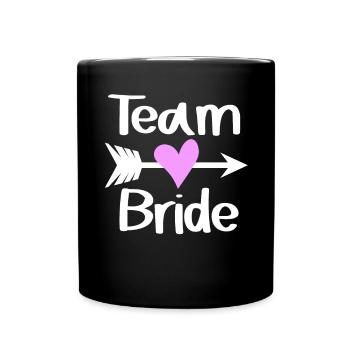 Team Braut - Tasse einfarbig - Schwarz - Vorne