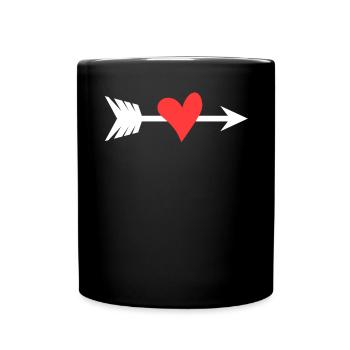 Flèche du cœur - Mug uni - noir - Devant