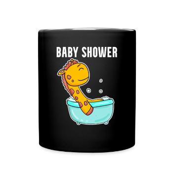 Baby Shower Giraffe Bathtub - Full Colour Mug - black - Front