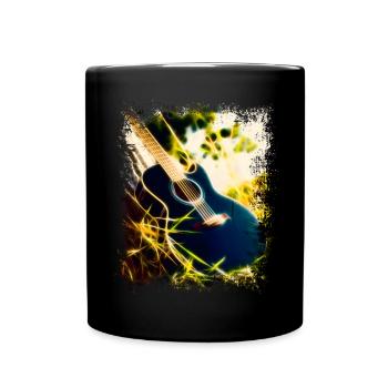 Guitar in the grass - Full Colour Mug - black - Front