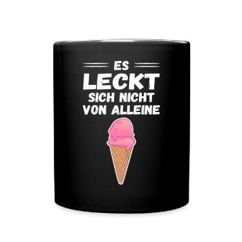 ES LECKT SICH NICHT VON ALLEINE - EISCREME - Tasse einfarbig - Schwarz - Vorne