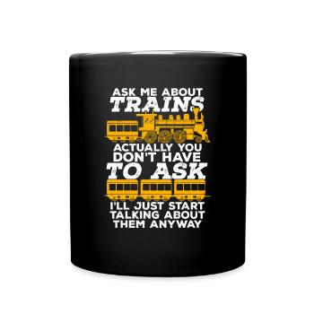 Train Locomotive Model Railroad Gift - Full Colour Mug - black - Front