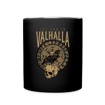 Viking Hugin et Munin Odin Raben Aegishjalmur - Mug uni - noir - Devant