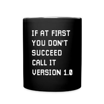 If At First You Don't Succeed Coder Game Developer - Full Colour Mug - black - Front