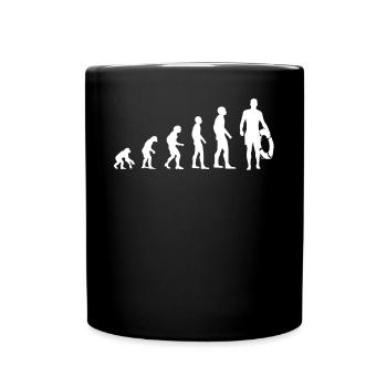 Bademeister Rettungsschwimmer Evolution Geschenk - Tasse einfarbig - Schwarz - Vorne