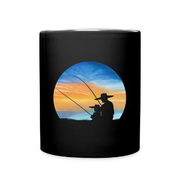 Fishing Together - Father and Son - Full Colour Mug - black - Front