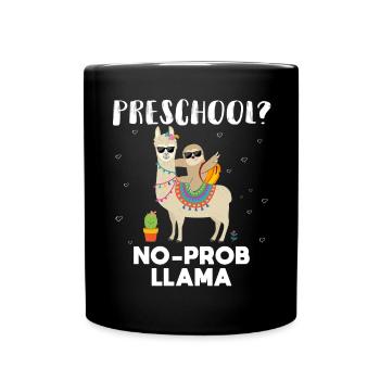 preschool no prob llama - Full Colour Mug - black - Front