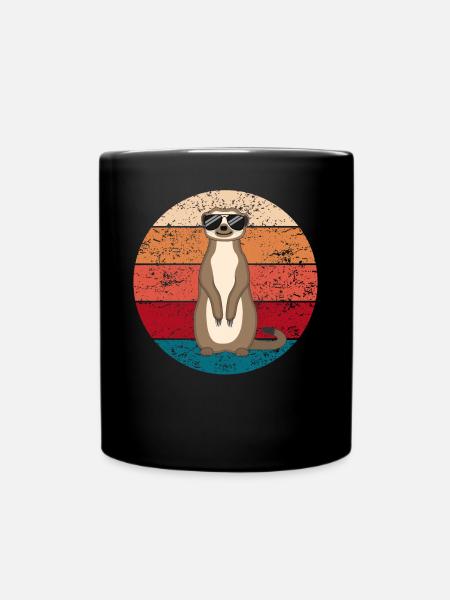 Erdmännchen Lustig Geschenk Damen Herren Kinder - Tasse einfarbig - Schwarz