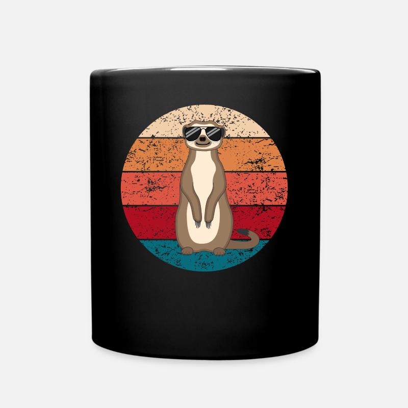 Erdmännchen Lustig Geschenk Damen Herren Kinder - Tasse einfarbig - Schwarz