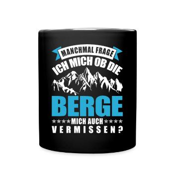 Berge - Tasse einfarbig - Schwarz - Vorne