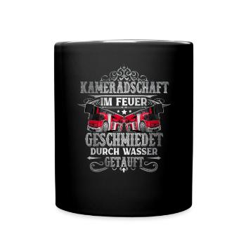 Feuerwehrmann Feuerwehr - Tasse einfarbig - Schwarz - Vorne