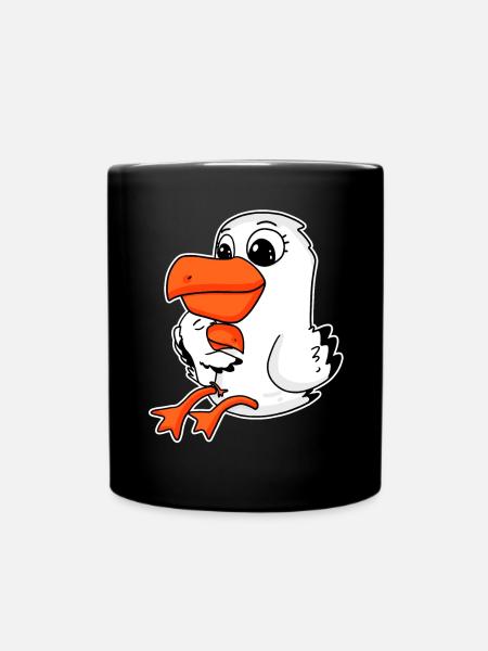 Seagull family - Seagull with baby - Seagull with child - Full Colour Mug - black