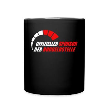 Offizieller Sponsor der Bußgeldstelle - Tasse einfarbig - Schwarz - Vorne