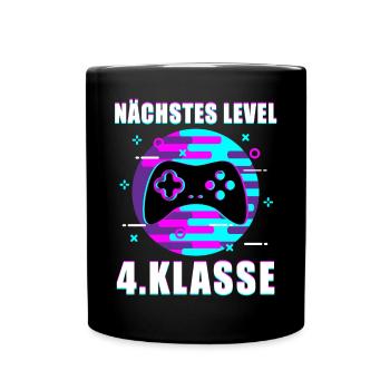4. Klasse Gamer Zocker Spruch Schulbeginn Geschenk - Tasse einfarbig - Schwarz - Vorne