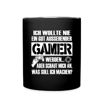 Gamer Selbstironie Spruchbild Progamer - Tasse einfarbig - Schwarz - Vorne