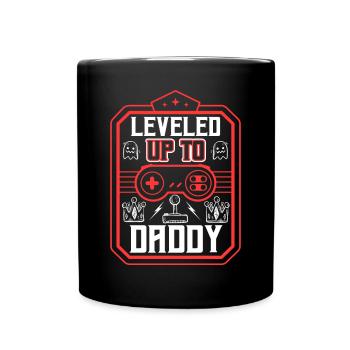 Leveled Up To Daddy - Full Colour Mug - black - Front
