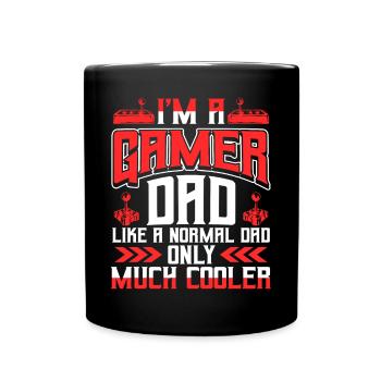 Gamer Dad Funny Nerdy Video Gaming - Full Colour Mug - black - Front