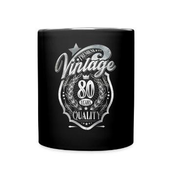 80th Birthday Vintage - Full Colour Mug - black - Front