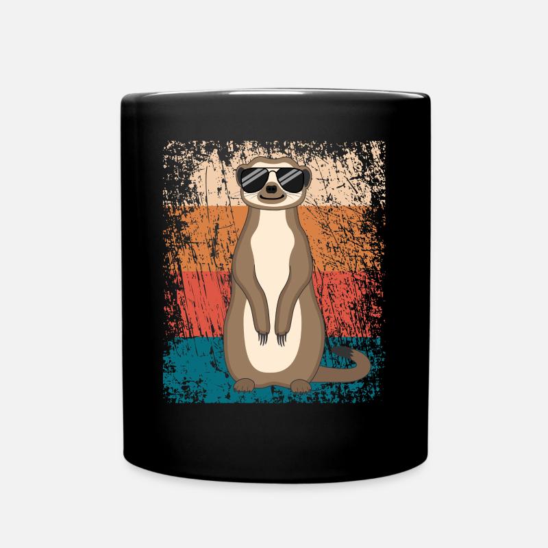 Erdmännchen Lustig Geschenk Damen Herren Kinder - Tasse einfarbig - Schwarz