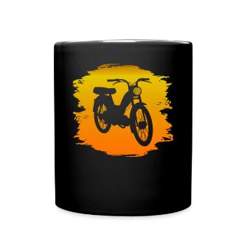 Moped Motorroller Mopedfahrer Sommer Geschenk - Tasse einfarbig - Schwarz - Vorne