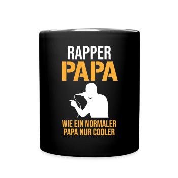 Rapper Papa Vater MC Hip Hop Rap Freestyle Battle - Tasse einfarbig - Schwarz - Vorne